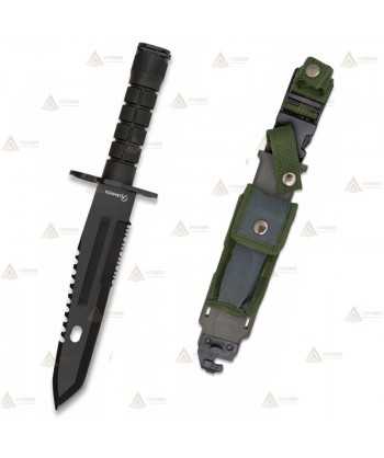 Cuchillo táctico con hoja de 19,5 cm y funda