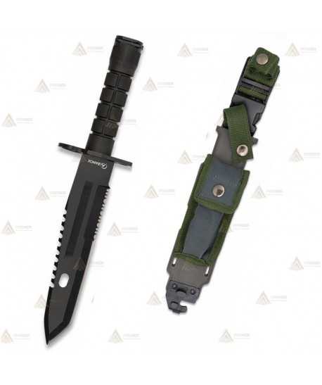 Cuchillo táctico con hoja de 19,5 cm y funda