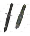 Cuchillo táctico con hoja de 19,5 cm y funda