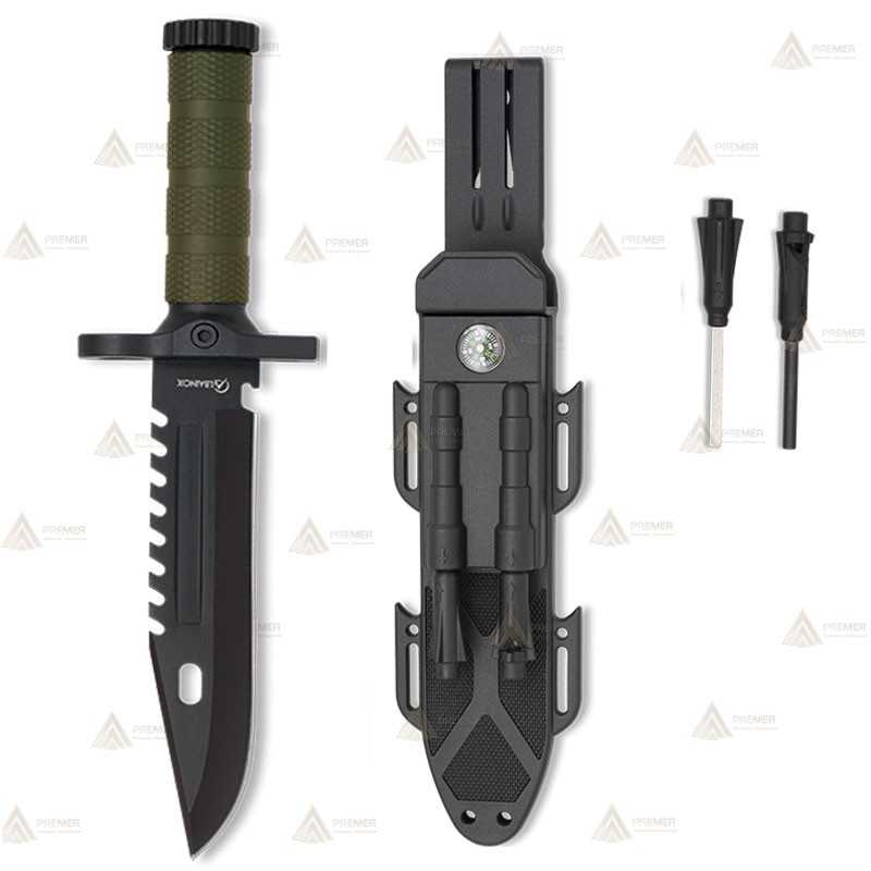 Cuchillo táctico con hoja de 19 cm y funda