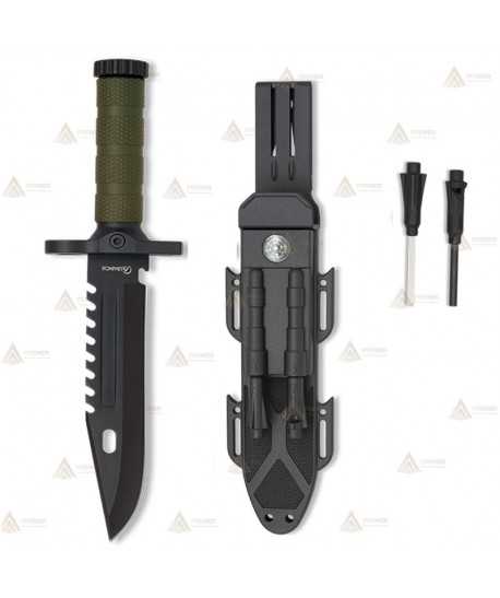 Cuchillo táctico con hoja de 19 cm y funda