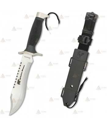 Cuchillo táctico con hoja de 18,3 cm y funda de ABS