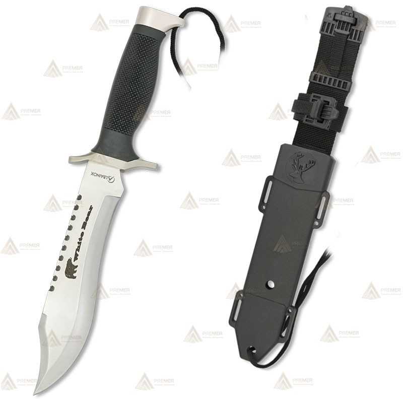 Cuchillo táctico con hoja de 18,3 cm y funda de ABS