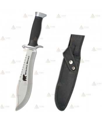 Cuchillo táctico con hoja de 21 cm y funda de nylon