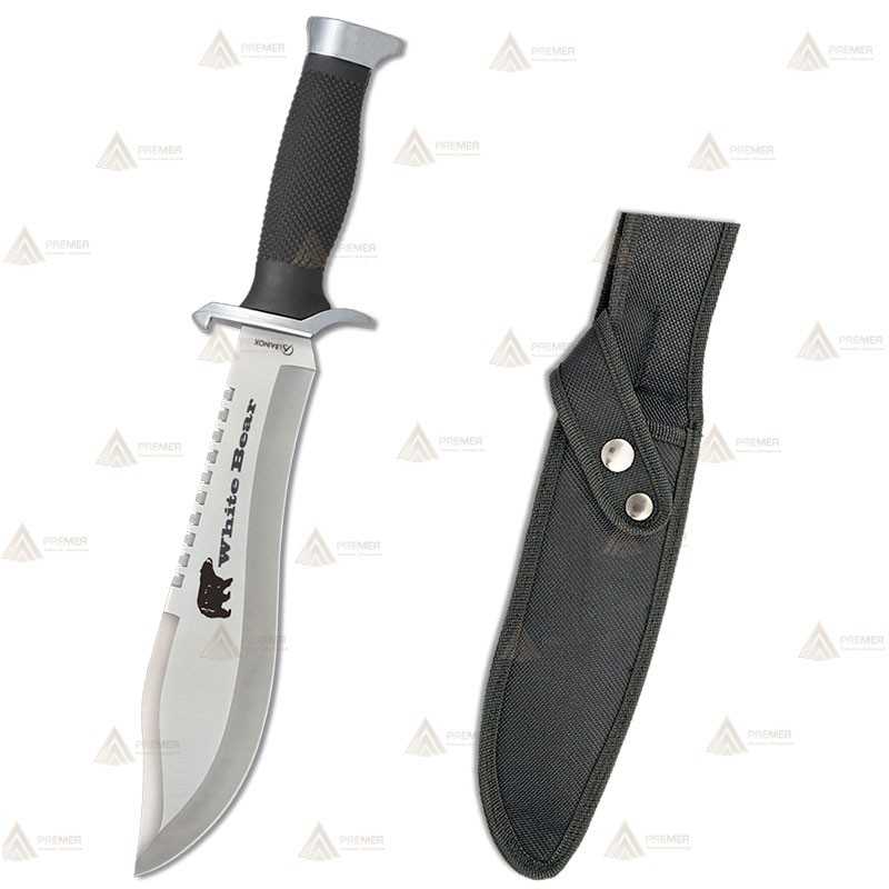 Cuchillo táctico con hoja de 21 cm y funda de nylon
