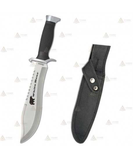Cuchillo táctico con hoja de 21 cm y funda de nylon