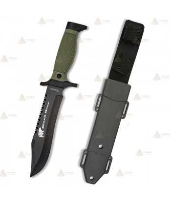 Cuchillo táctico con hoja de 18 cm y funda de ABS