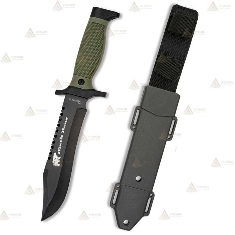 Cuchillo táctico con hoja de 18 cm y funda de ABS