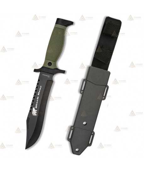 Cuchillo táctico con hoja de 18 cm y funda de ABS