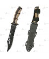 Cuchillo táctico con hoja de 19 cm y puño de goma