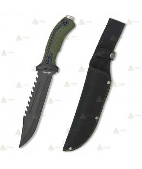 Cuchillo táctico con hoja de 19,5 cm y puño de goma