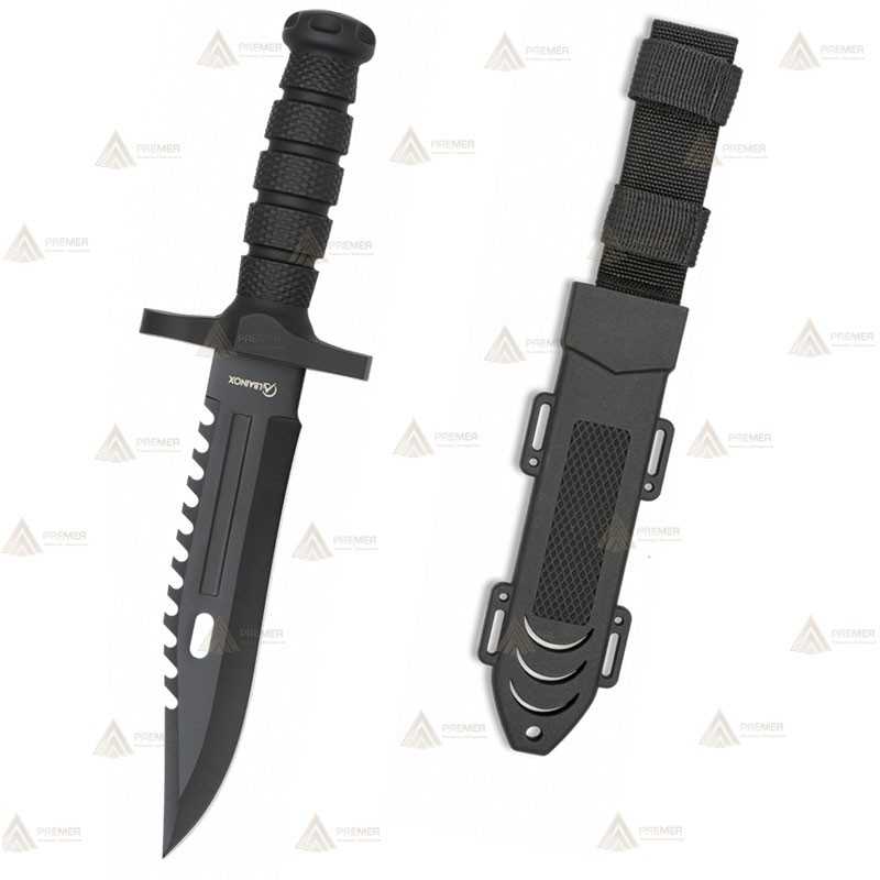 Cuchillo táctico con hoja de 19,5 cm y funda