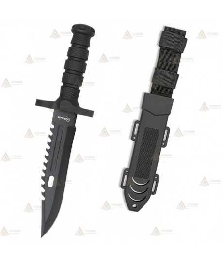 Cuchillo táctico con hoja de 19,5 cm y funda