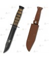 Cuchillo táctico con hoja de 18 cm y funda de piel