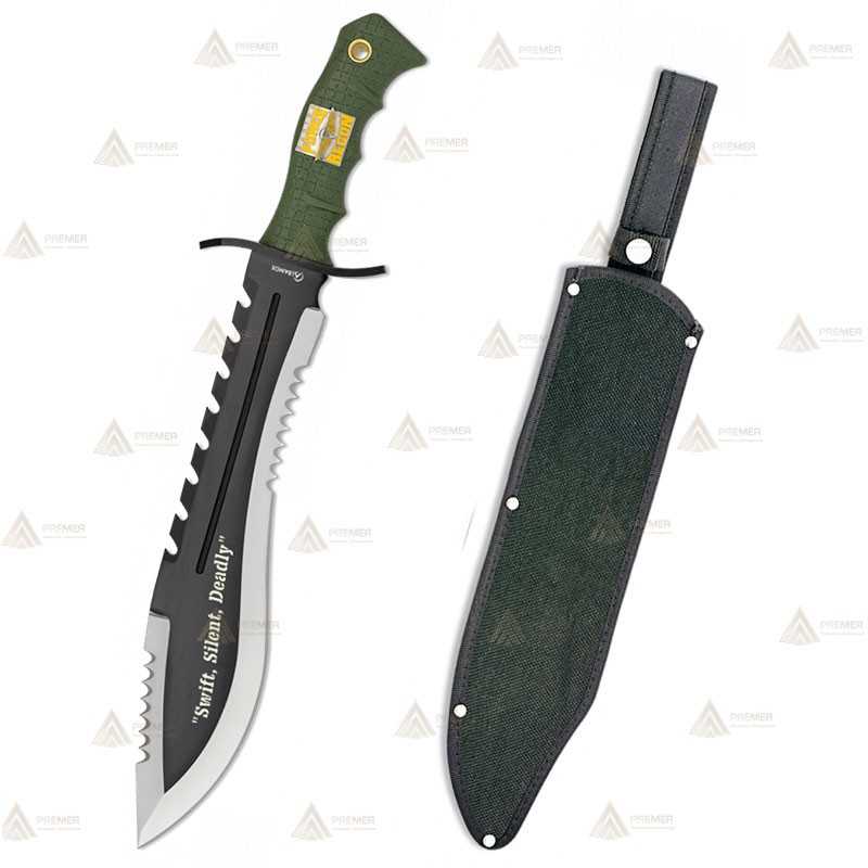 Cuchillo táctico con hoja de 29 cm y funda