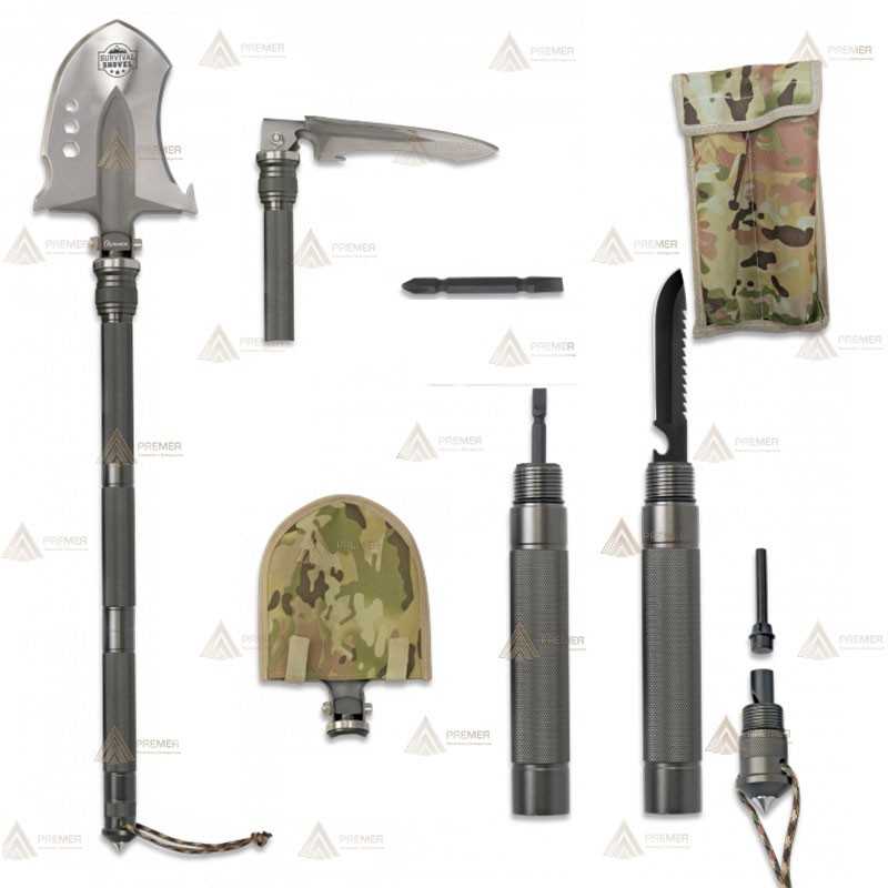 Pala táctica modelo Survival con 12 elementos