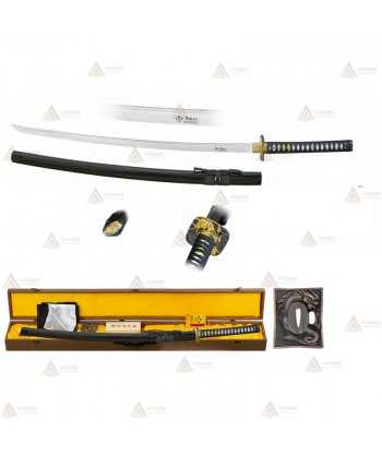 Katana de acero damasco con hoja de 72 cm