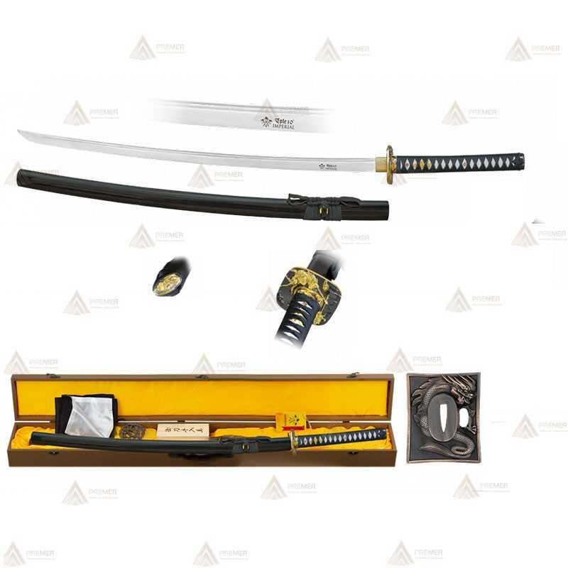 Katana de acero damasco con hoja de 72 cm