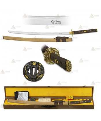 Katana de acero damasco con hoja de 72 cm