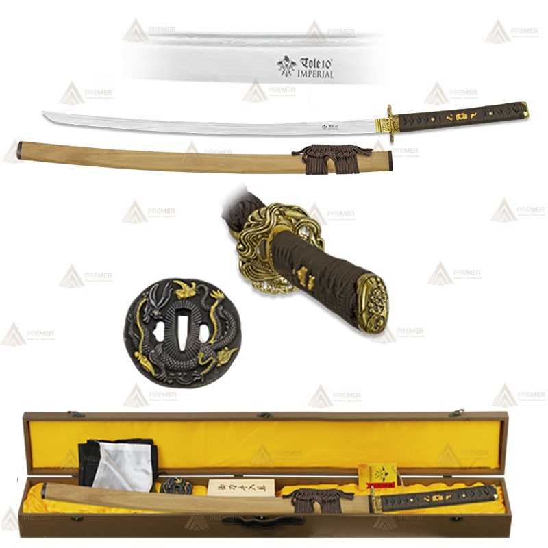 Katana de acero damasco con hoja de 72 cm