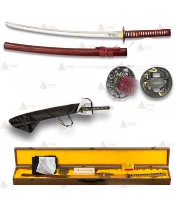 Katana de acero al carbono con hoja de 72,5 cm
