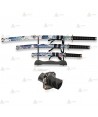 Set de 3 katanas de acero al carbono con peana