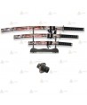 Set de 3 katanas de acero al carbono con peana
