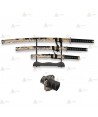 Set de 3 katanas de acero al carbono con peana