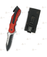 Navaja táctica color rojo/negro personalizable con hoja de 8,1 cm