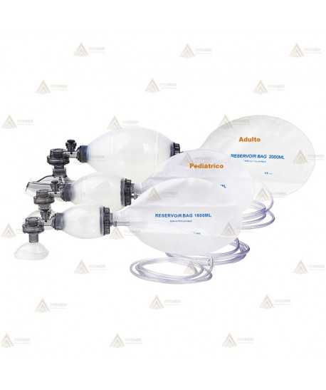 Resucitador manual de silicona para adultos y pediátricos