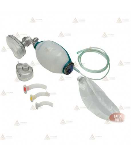 Resucitador manual de silicona para adulto y 3 cánulas Guedel (1,3,4)