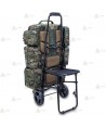 Porta mochilas plegable con asiento