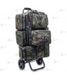 Porta mochilas plegable con asiento