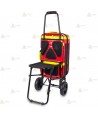 Porta mochilas plegable con asiento