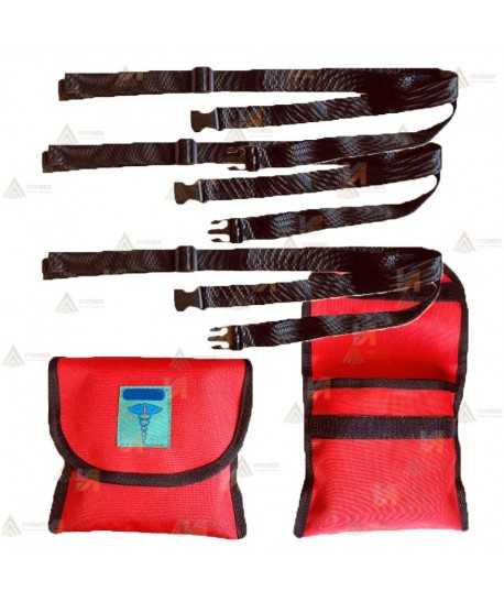Estuche con tres correas de ajuste para camillas