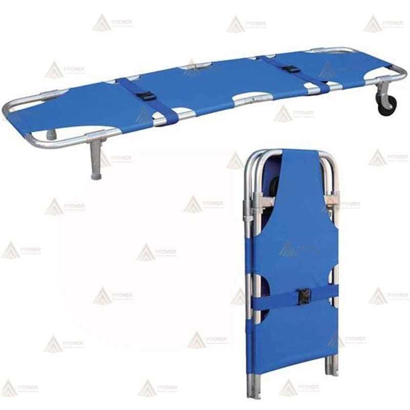 Camilla plegable de aluminio con patas y rueda