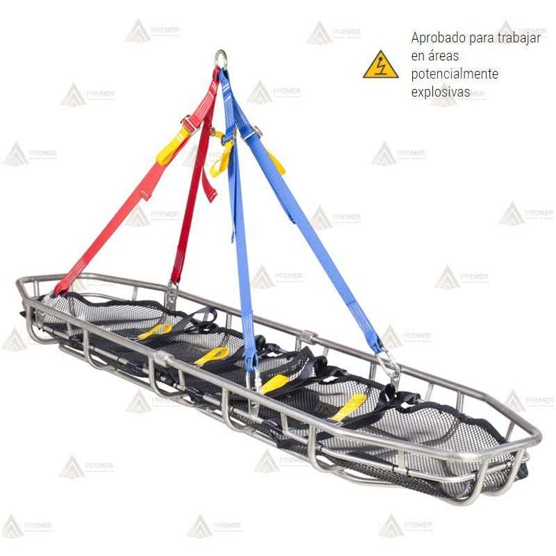 Camilla tipo cesta de acero inox. plegable para rescate y evacuación