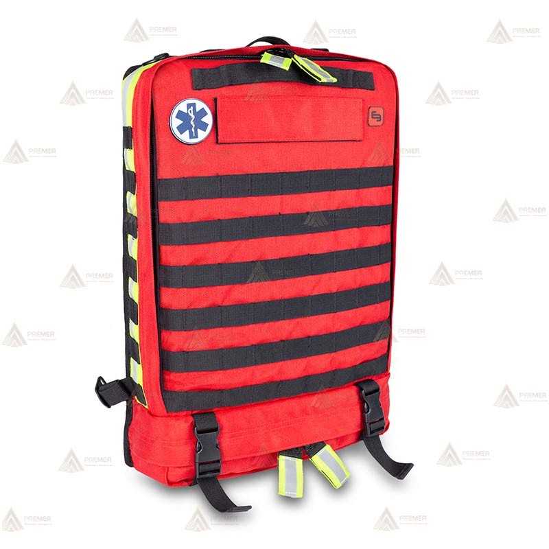 Mochila táctico-sanitaria modulable color rojo con sistema Molle (13,5 lit.)