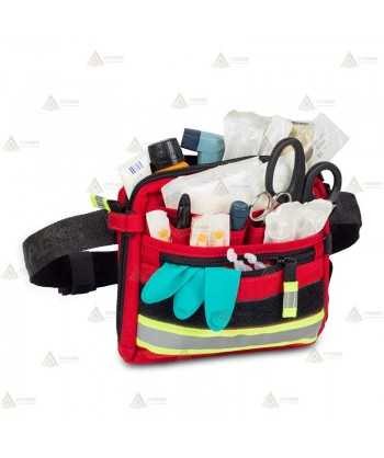 Organizador tipo riñonera para emergencias, color rojo