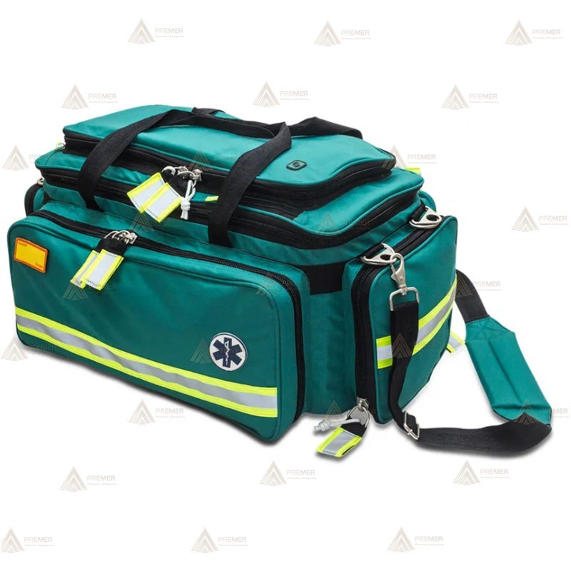 Bolsa/Mochila de Soporte Vital Avanzado (SVA) color verde para emergencias