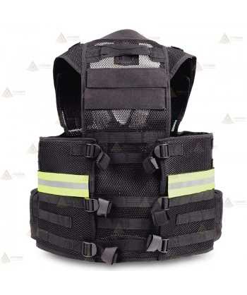 Chaleco táctico transpirable color negro con sistema Molle