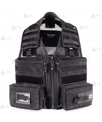 Chaleco táctico transpirable color negro con sistema Molle