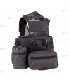 Chaleco táctico transpirable color negro con sistema Molle