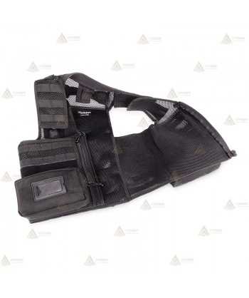 Chaleco táctico transpirable color negro con sistema Molle