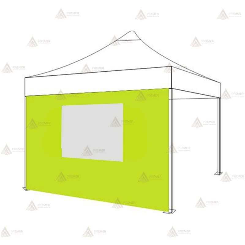 Cortinas laterales con una ventana cuadrada para carpas plegables