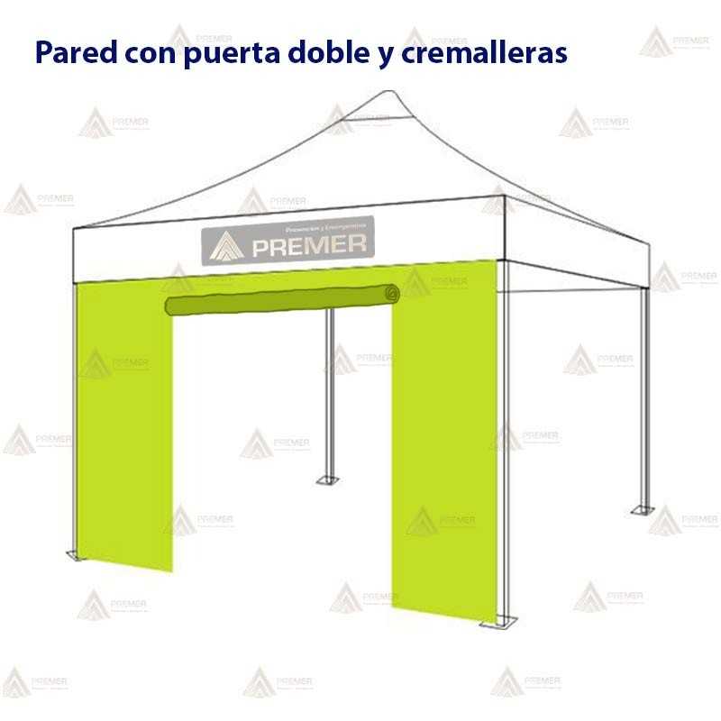 Paredes laterales con una puerta doble para carpas plegables