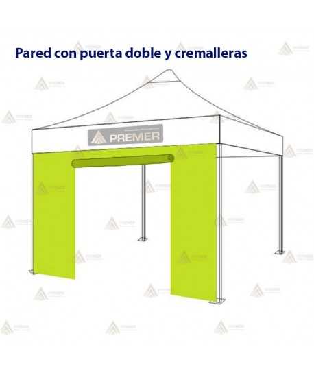 Paredes laterales con una puerta doble para carpas plegables