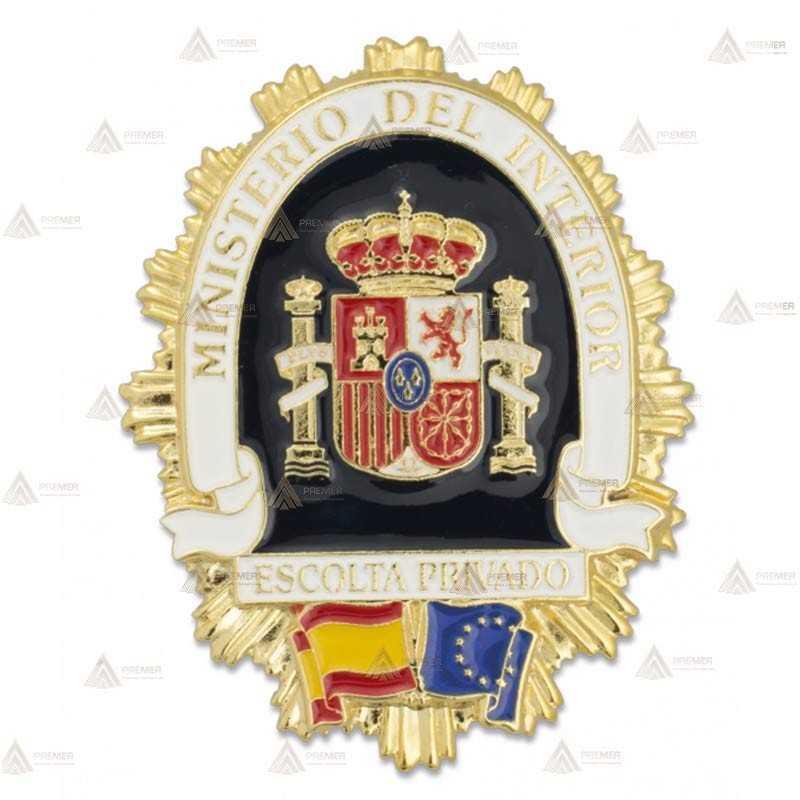 Chapa esmaltada de cartera para Escolta Privado