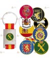 Llavero personalizable color plata con bandera española