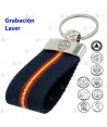 Llavero personalizable color plata con bandera española